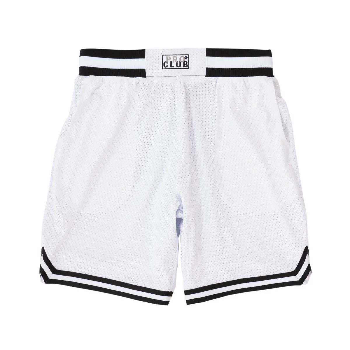 Pro Club Classic Basketball Shorts - White/Black - Image 3