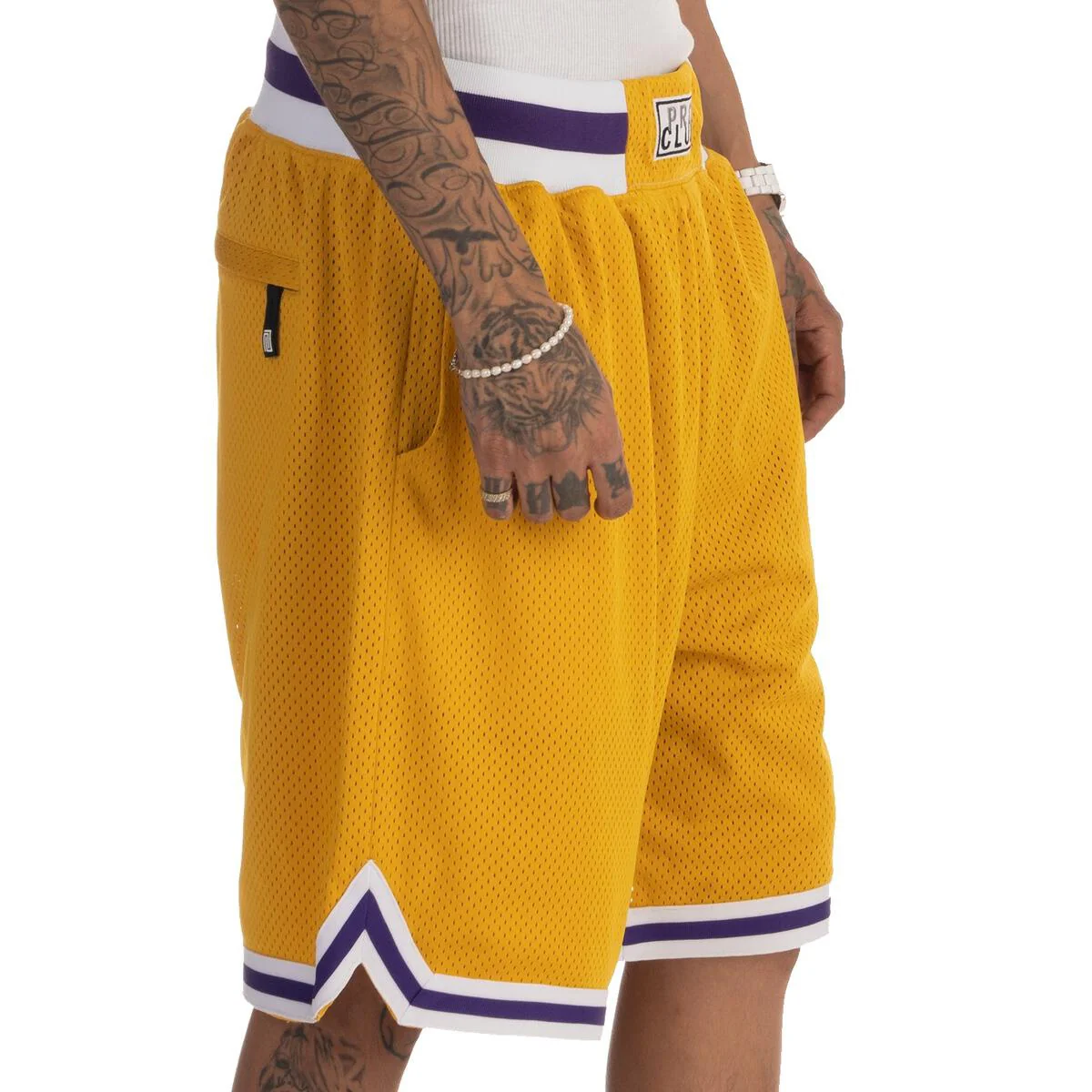 Pro Club Classic Basketball Shorts - Yellow - Image 3