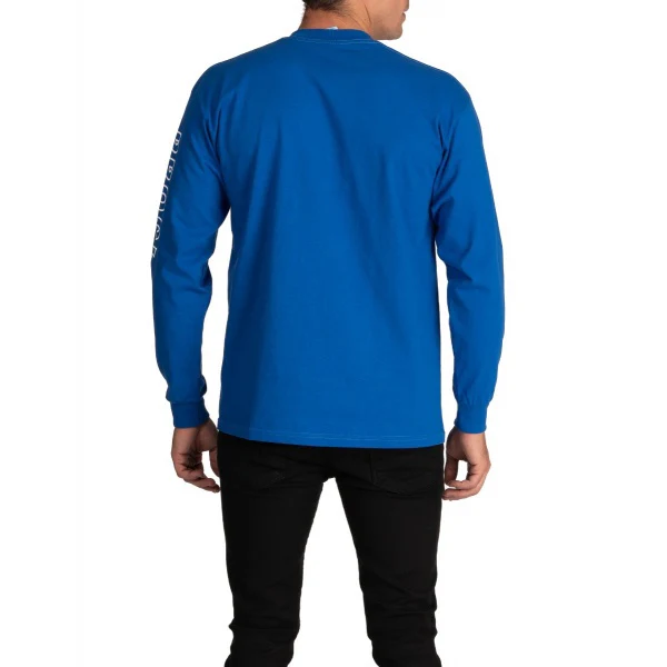 Pro Club Embroidered Box Logo Long Sleeve Heavyweight - ROYAL - Image 3