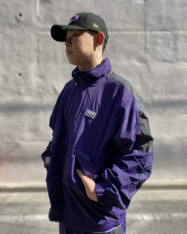 Pro Club Full Court Windbreaker Jacket - Purple - Image 4