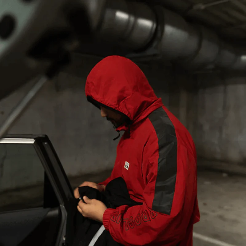 Pro Club Full Court Windbreaker Jacket - Red - Image 3