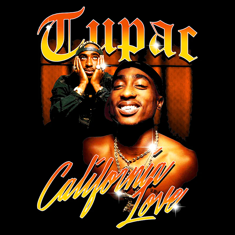 PRO CLUB HEAVYWEIGHT 2PAC CALIFORNIA LOVE DIGITAL PRINTED TEE - Image 6