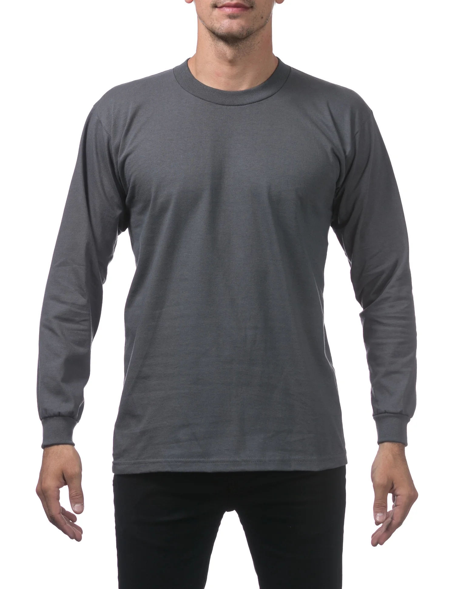 Pro Club Heavyweight Cotton Long Sleeve Crew Neck - GRAPHITE