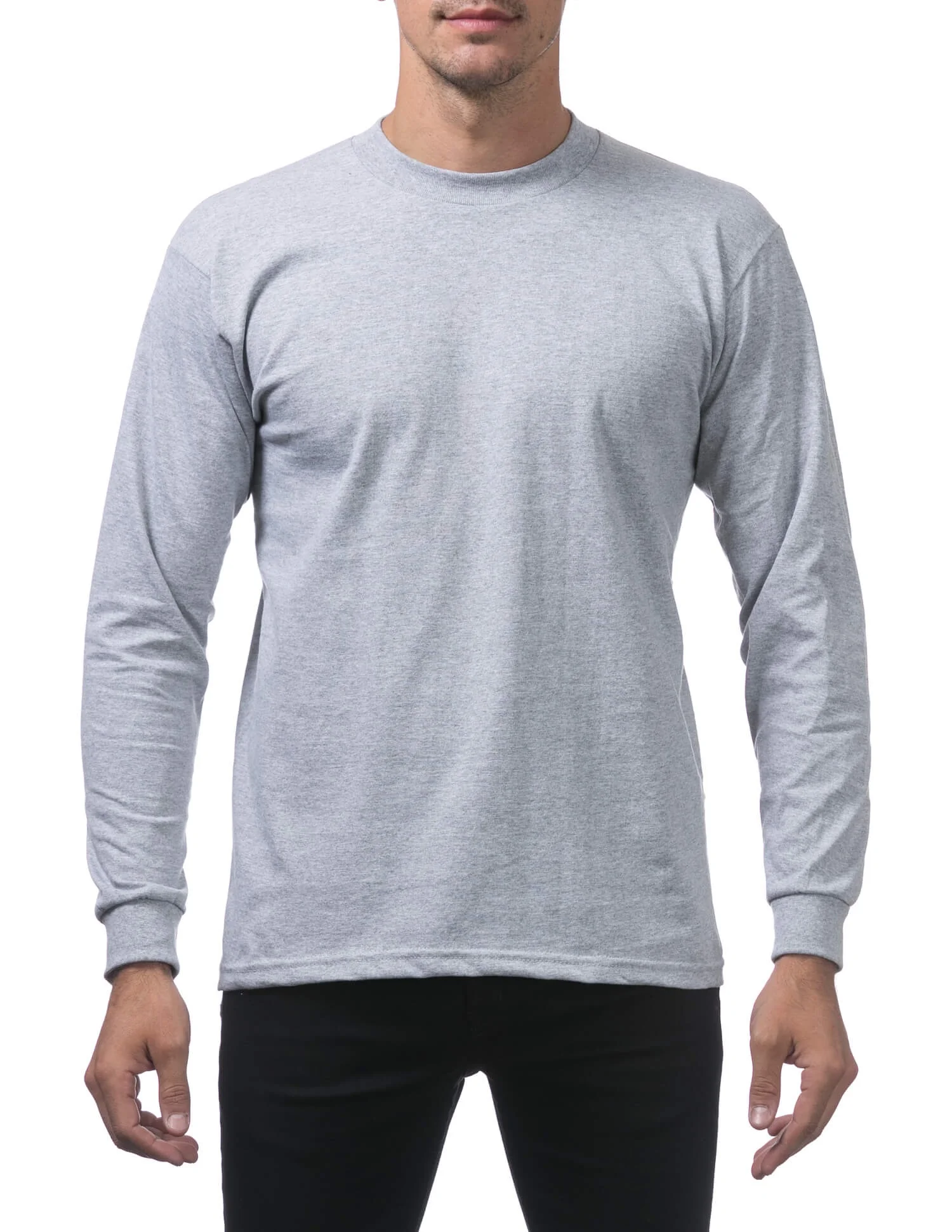 Pro Club Heavyweight Cotton Long Sleeve Crew Neck - GRAY