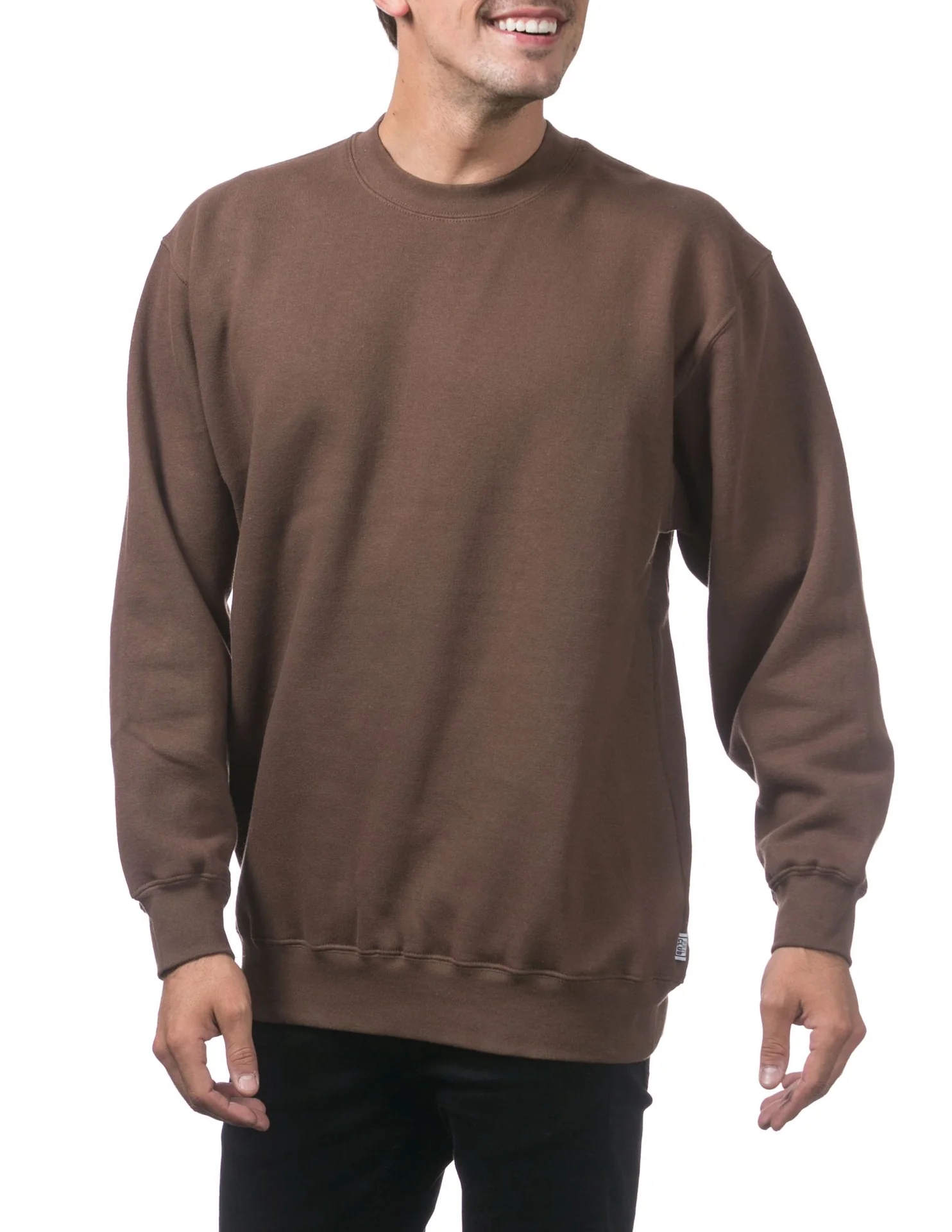 Pro Club Heavyweight Crew Neck Fleece Pullover Sweater (13oz) - BROWN - Image 5