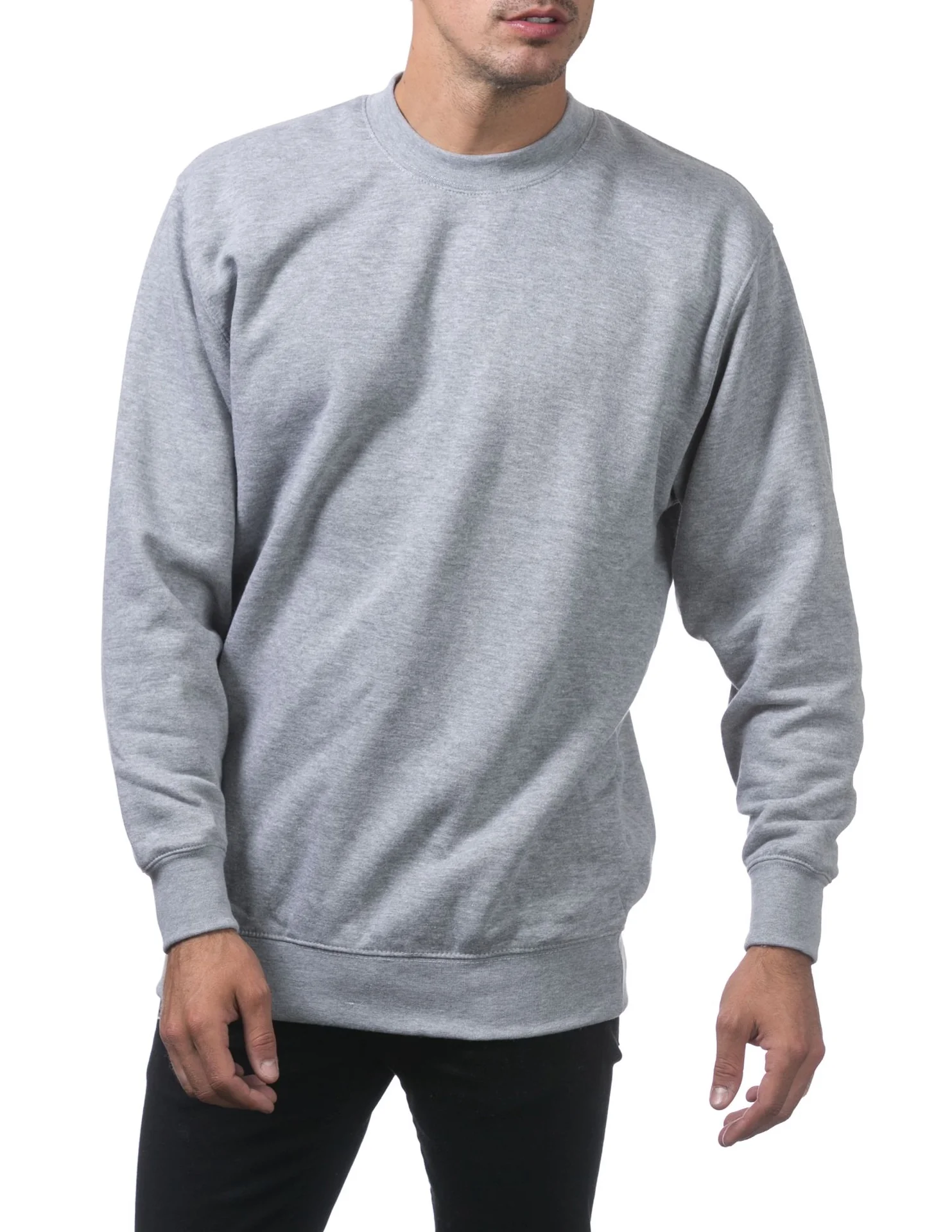 Pro Club Heavyweight Crew Neck Fleece Pullover Sweater (13oz) - GRAY - Image 3