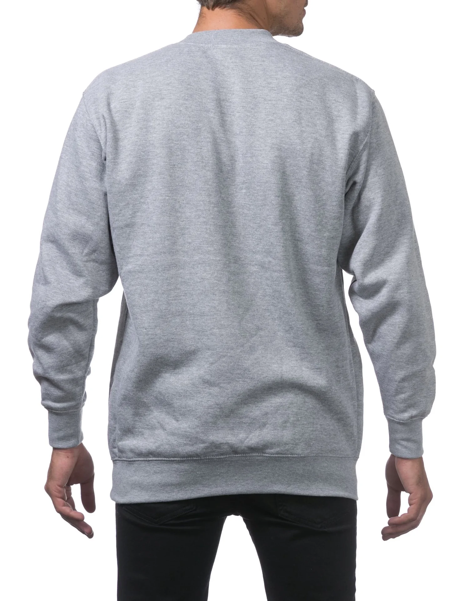 Pro Club Heavyweight Crew Neck Fleece Pullover Sweater (13oz) - GRAY - Image 4