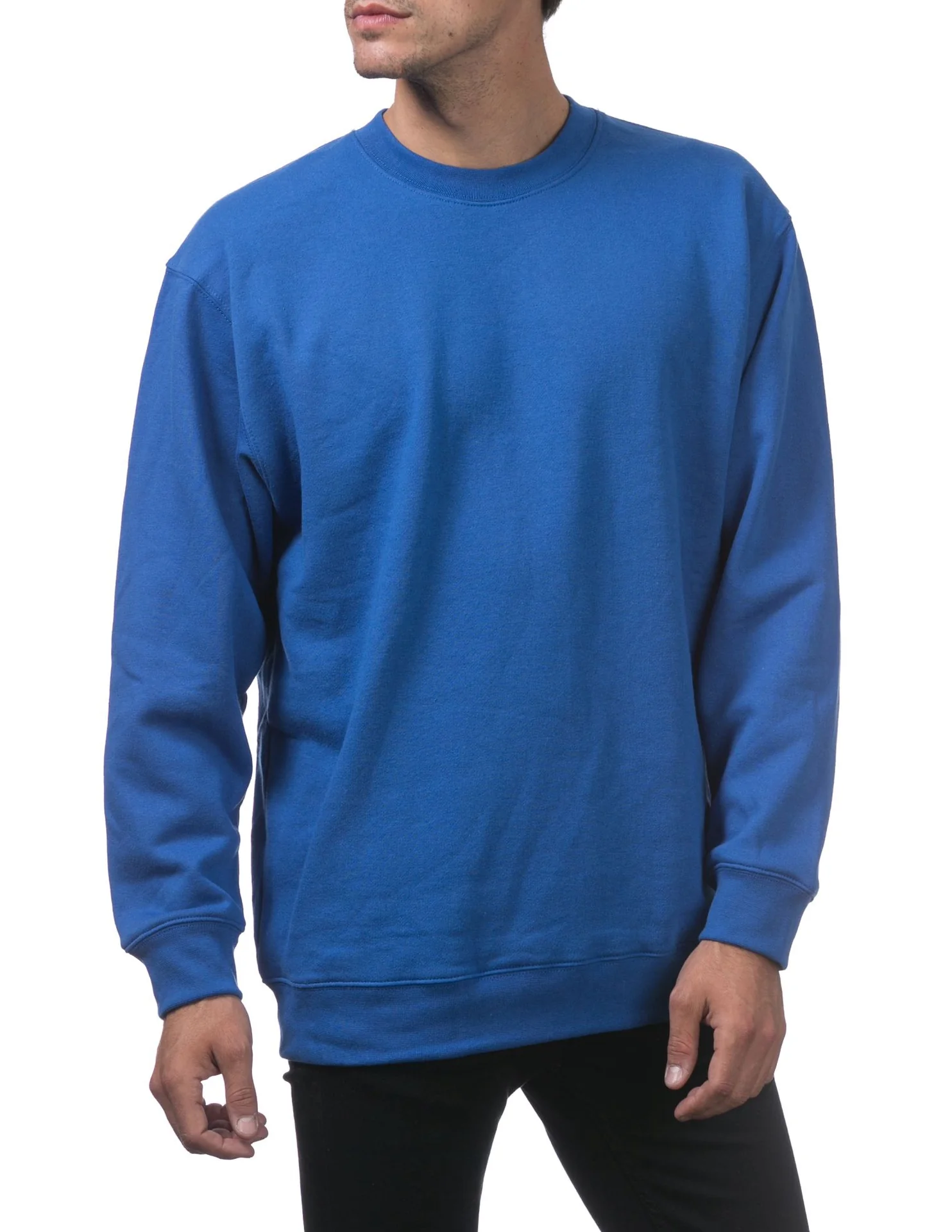 Pro Club Heavyweight Crew Neck Fleece Pullover Sweater (13oz) - ROYAL - Image 4