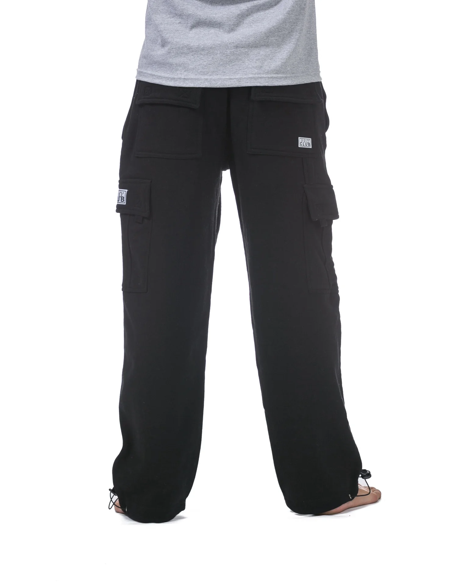 Pro Club Heavyweight Fleece Cargo Pants - BLACK - Image 4