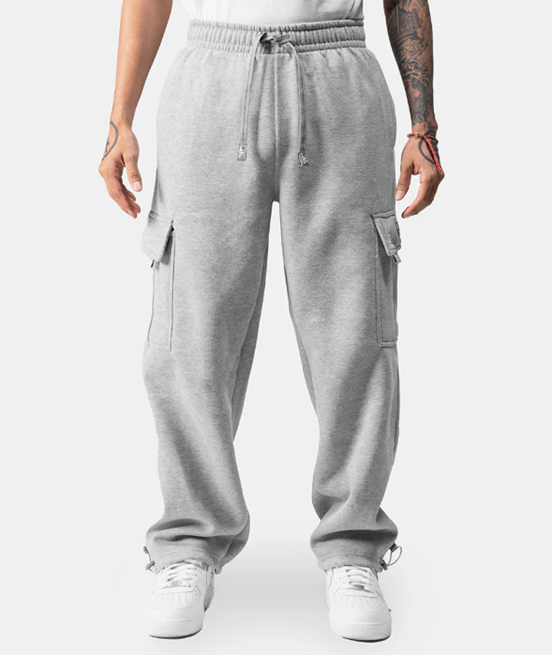 Pro Club Heavyweight Fleece Cargo Pants - GREY - Image 4