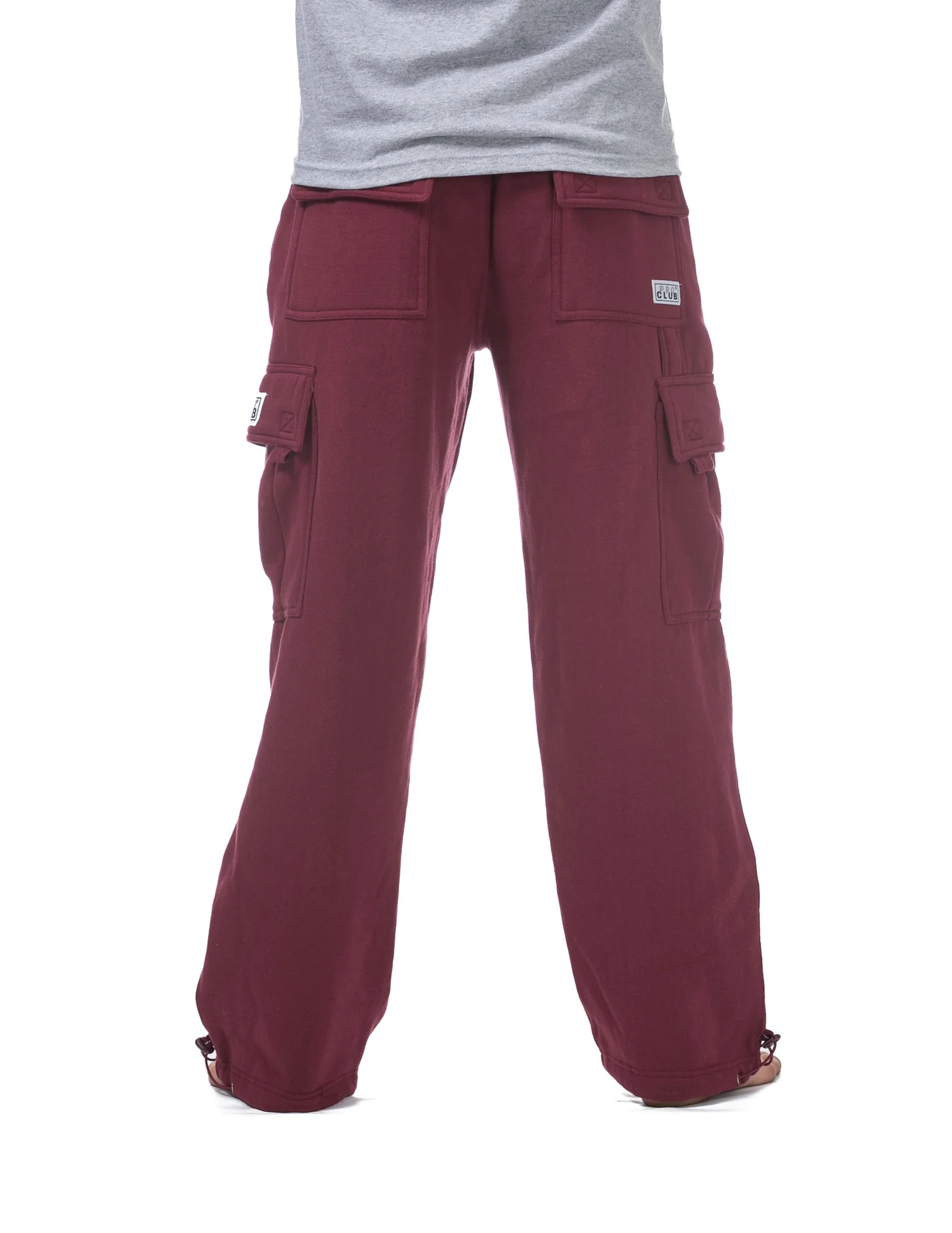 Pro Club Heavyweight Fleece Cargo Pants - MAROON - Image 3