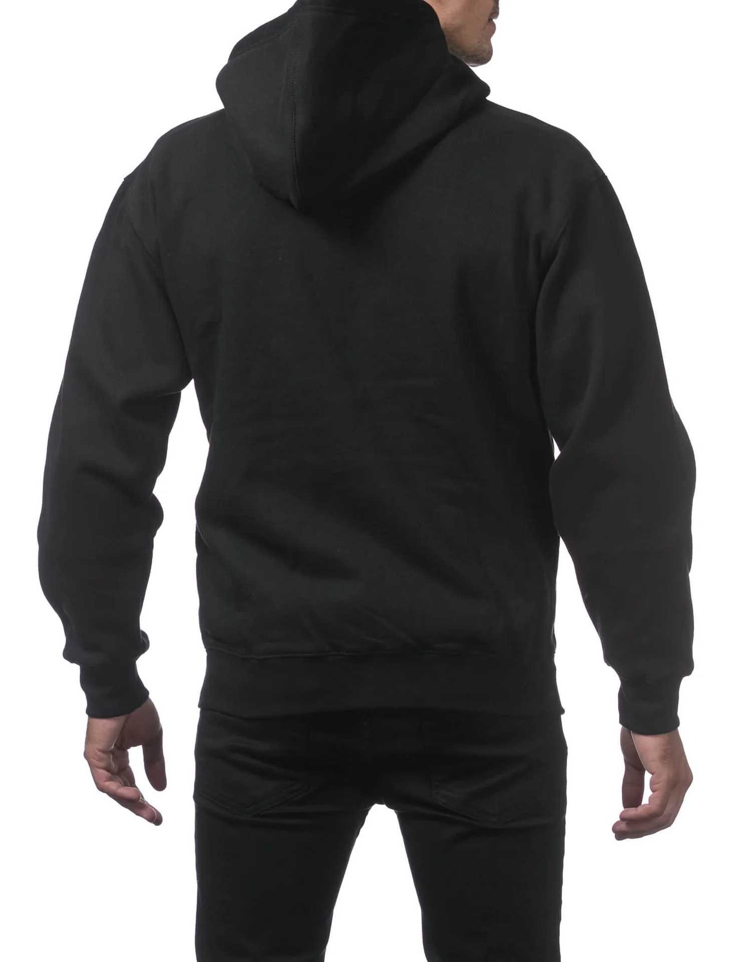 Pro Club Heavyweight Full Zip Fleece Hoodie - BLACK - Image 3