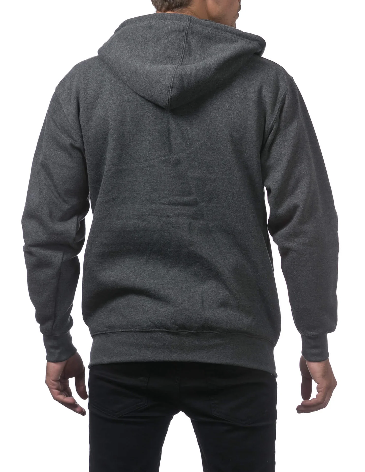 Pro Club Heavyweight Full Zip Fleece Hoodie - CHARCOAL - Image 3