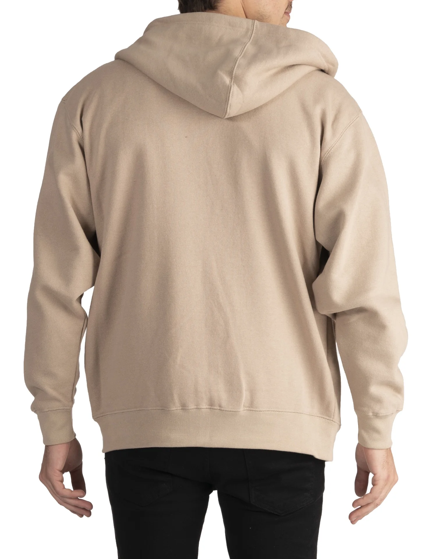 Pro Club Heavyweight Full Zip Fleece Hoodie - KHAKI - Image 3