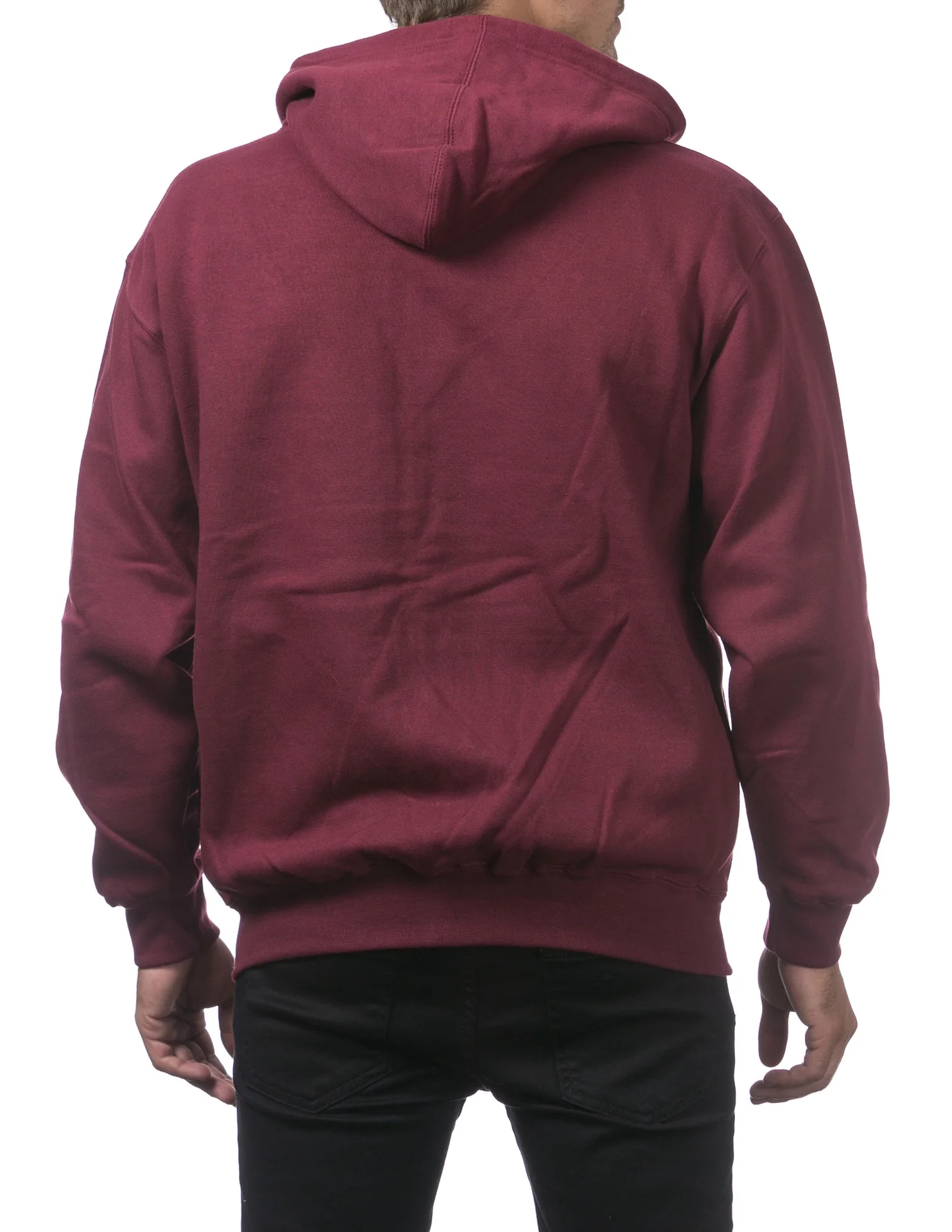 Pro Club Heavyweight Full Zip Fleece Hoodie - MAROON - Image 10