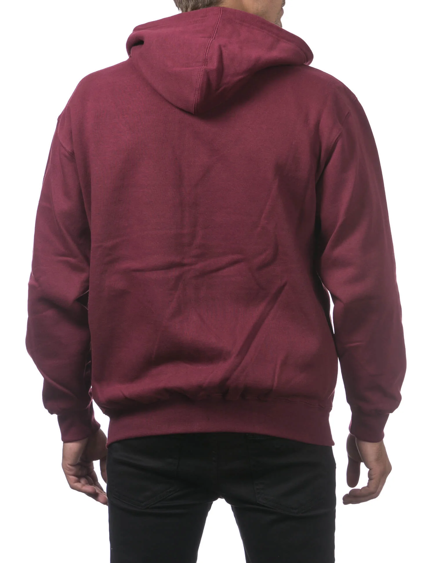 Pro Club Heavyweight Full Zip Fleece Hoodie - MAROON - Image 11