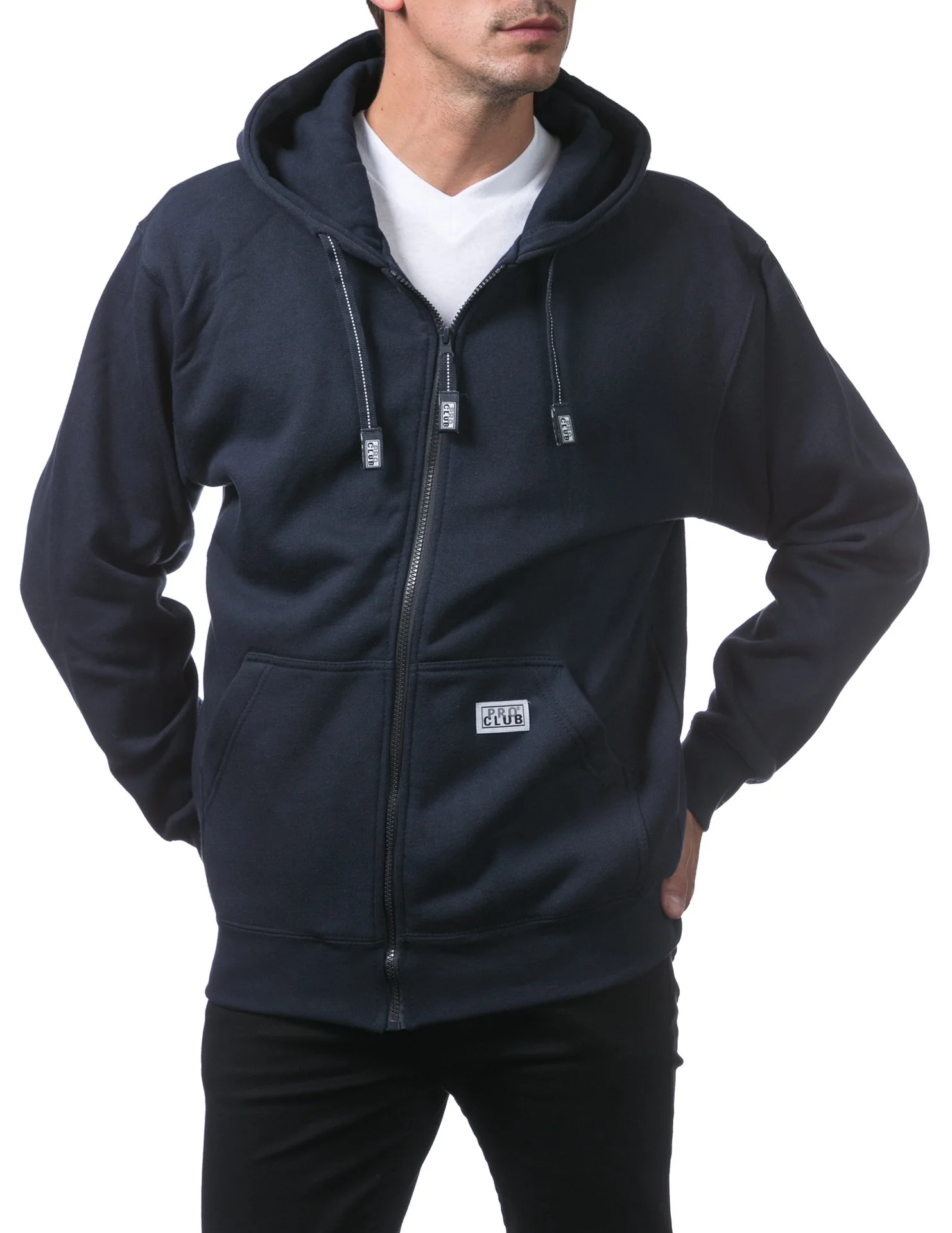 Pro Club Heavyweight Full Zip Fleece Hoodie - NAVY - Image 13