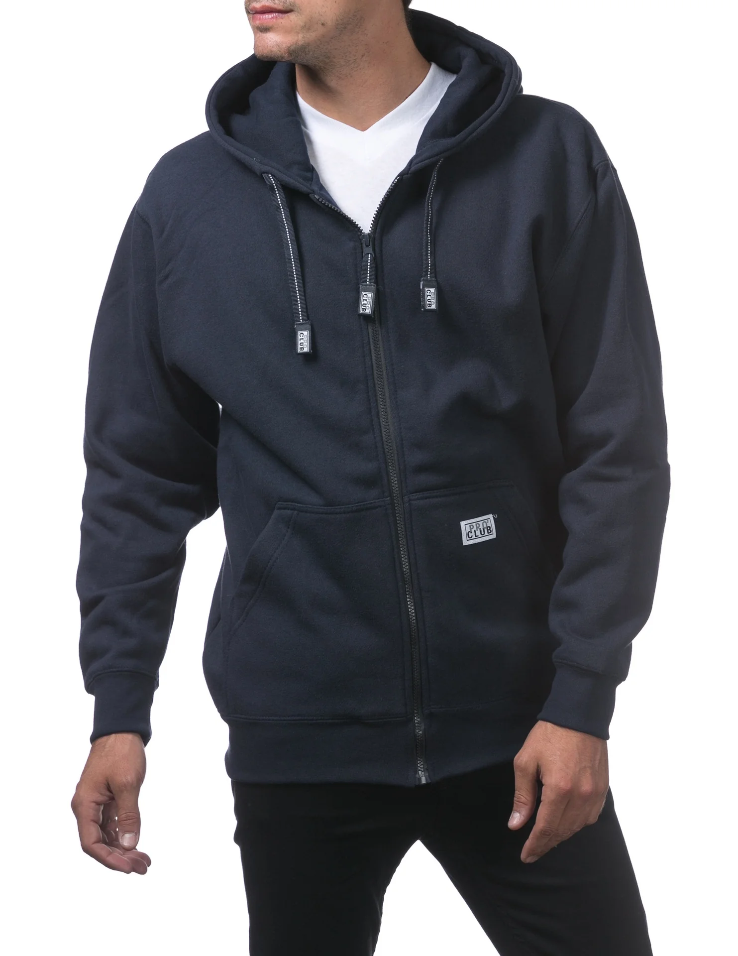 Pro Club Heavyweight Full Zip Fleece Hoodie - NAVY - Image 14