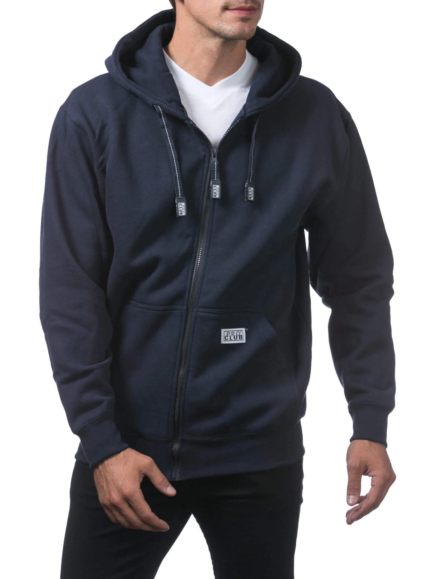 Pro Club Heavyweight Full Zip Fleece Hoodie - NAVY - Image 17