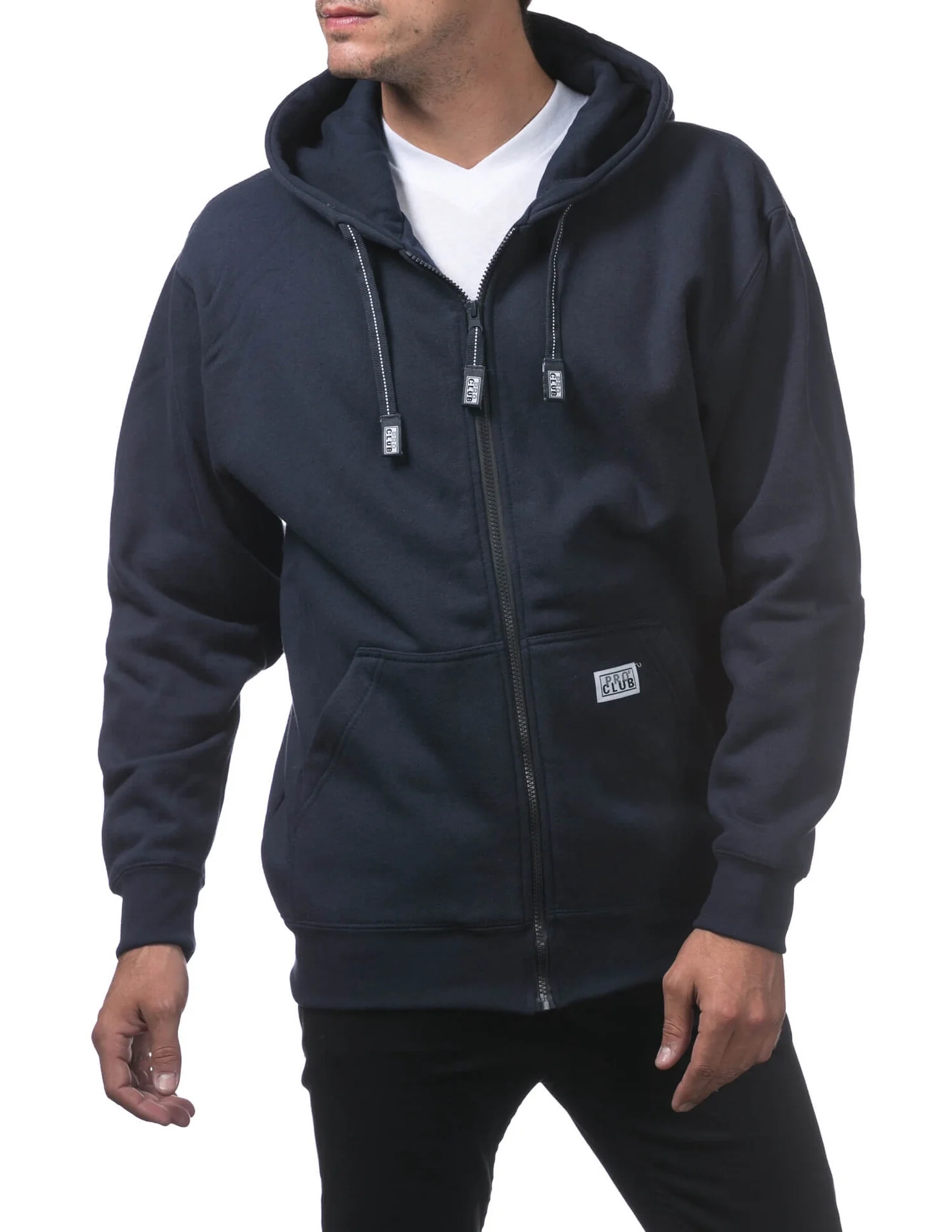 Pro Club Heavyweight Full Zip Fleece Hoodie - NAVY - Image 6