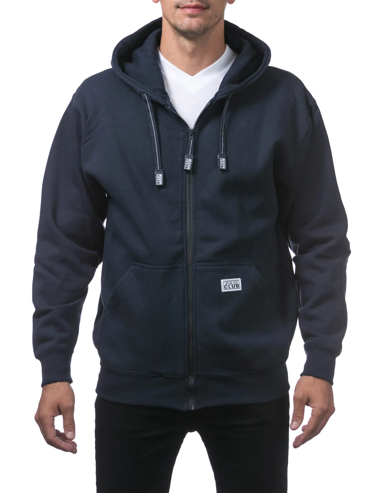Pro Club Heavyweight Full Zip Fleece Hoodie - NAVY - Image 7