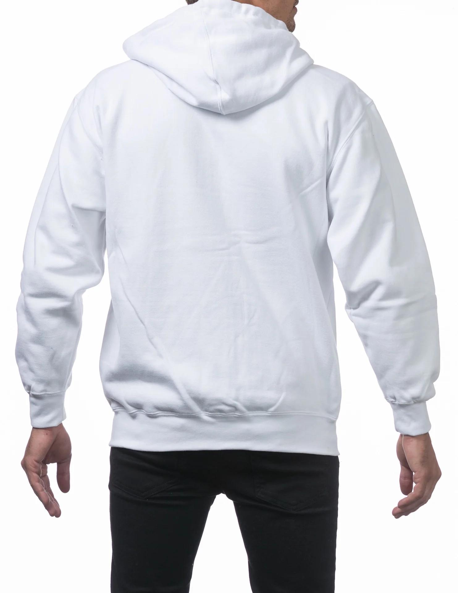 Pro Club Heavyweight Full Zip Fleece Hoodie - WHITE - Image 3