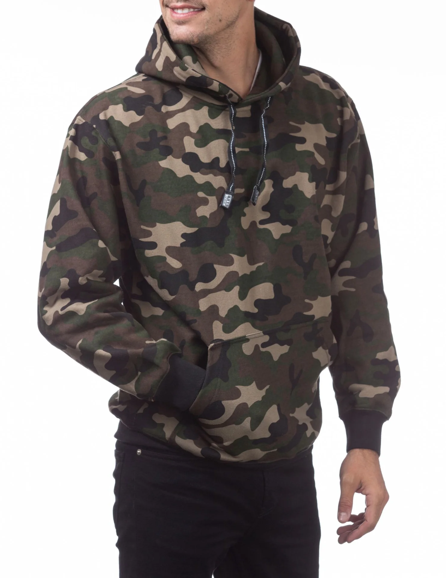 Pro Club Heavyweight Pullover Hoodie (13oz) - GREEN CAMO - Image 3