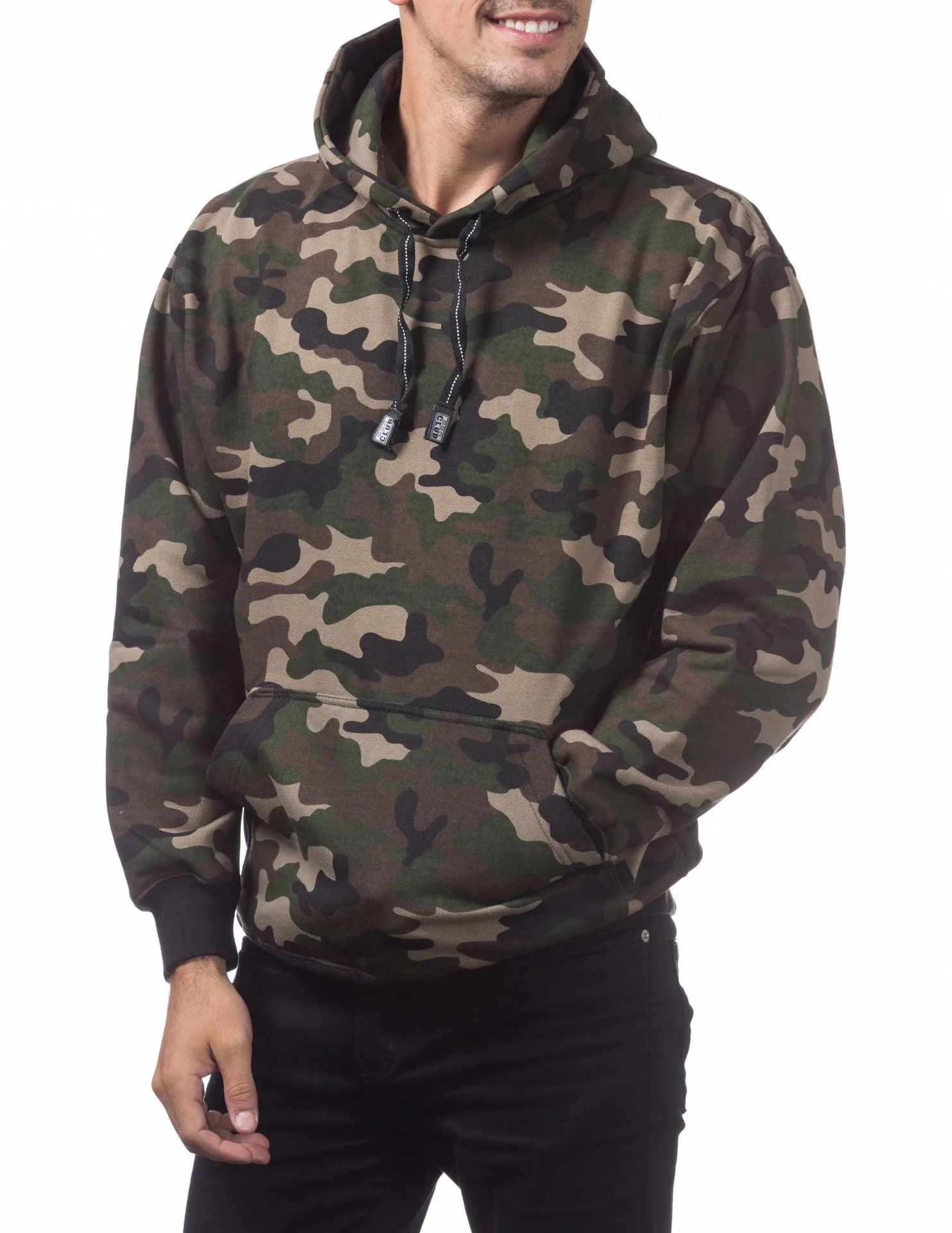 Pro Club Heavyweight Pullover Hoodie (13oz) - GREEN CAMO - Image 4
