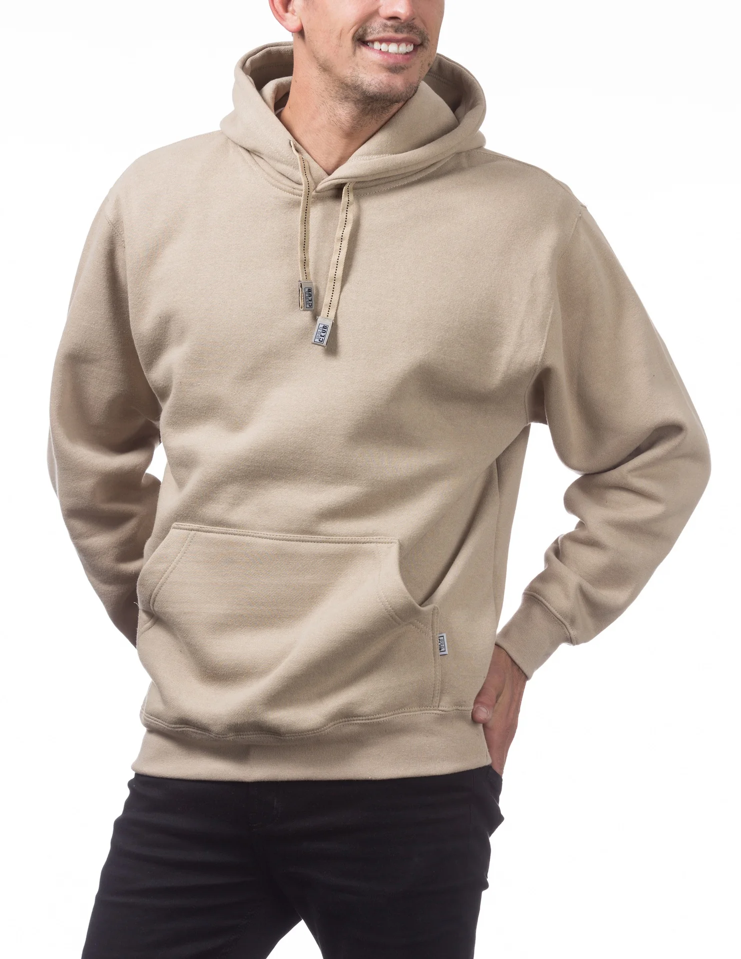 Pro Club Heavyweight Pullover Hoodie (13oz) - KHAKI - Image 4