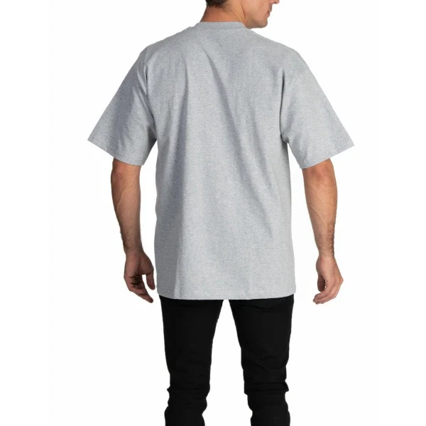 Pro Club Heavyweight Short Sleeve Embroidered Box Logo Tee - GRAY - Image 3
