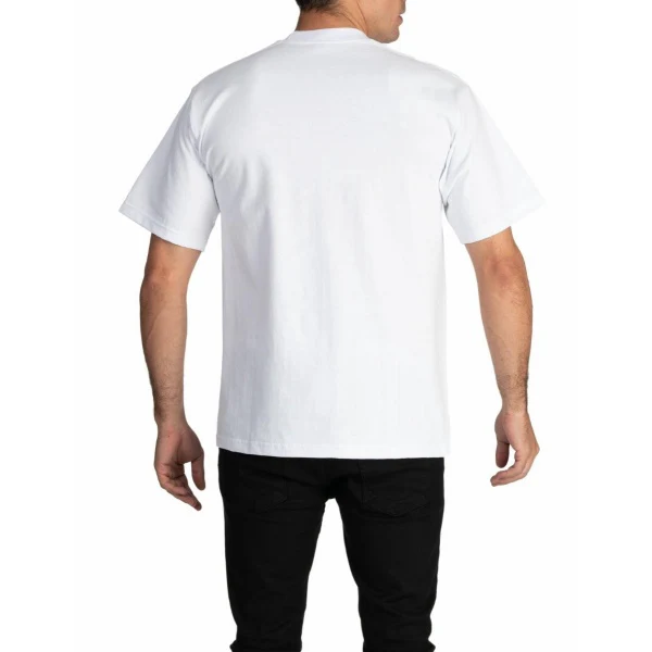 Pro Club Heavyweight Short Sleeve Embroidered Box Logo Tee - WHITE - Image 4