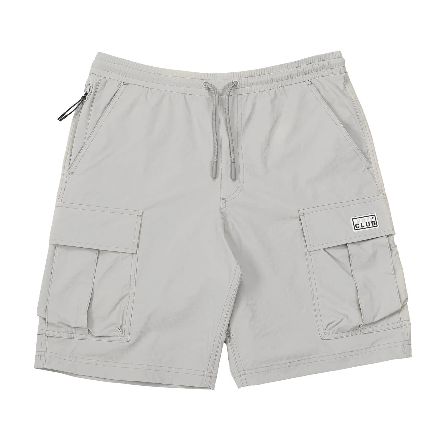 Pro Club Men's Comfort Stretch Nylon Cargo Short - 9 1/2 inch inseam - Silver