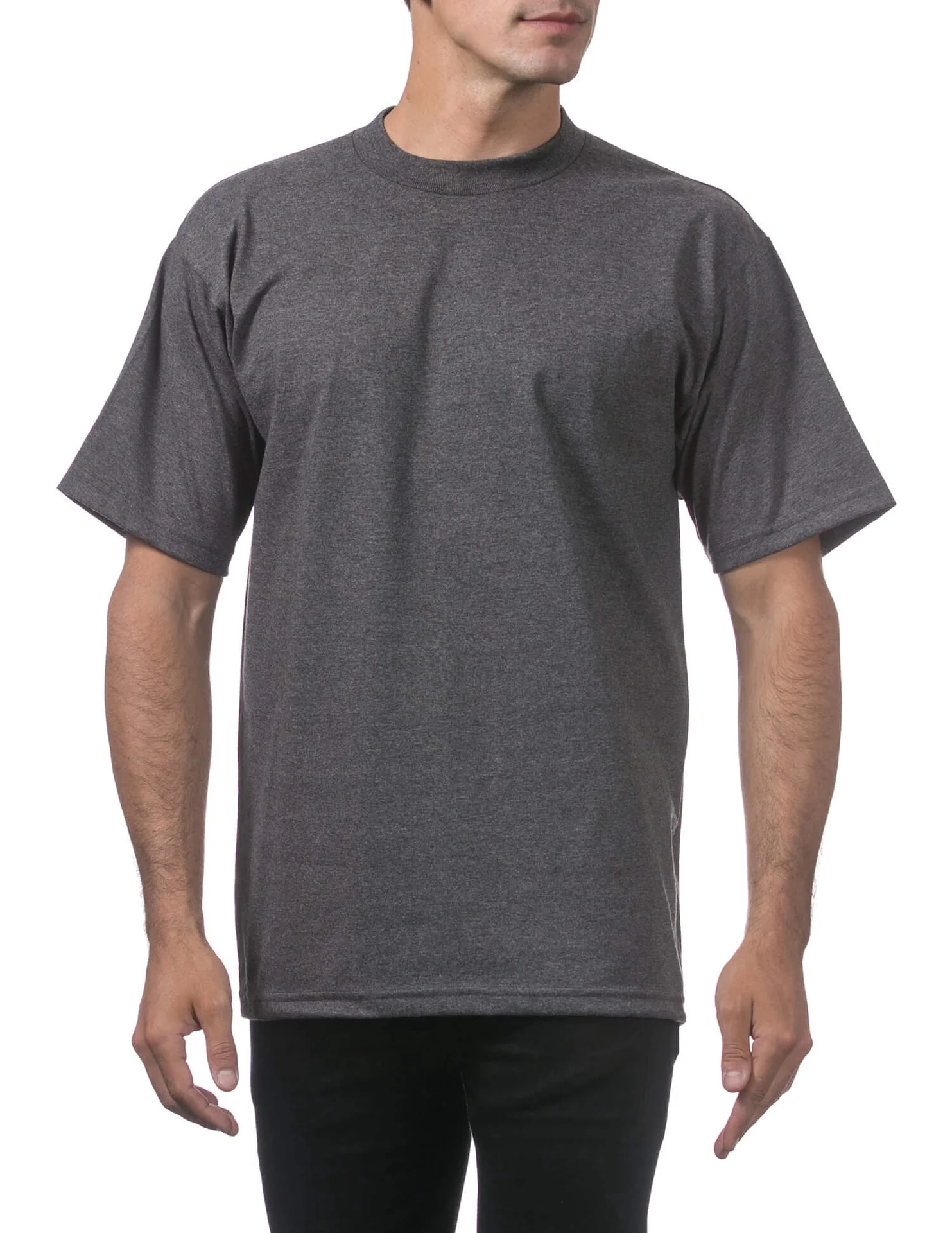 Pro Club Men's Heavyweight Short Sleeve Tee - CHARCOAL - Image 4