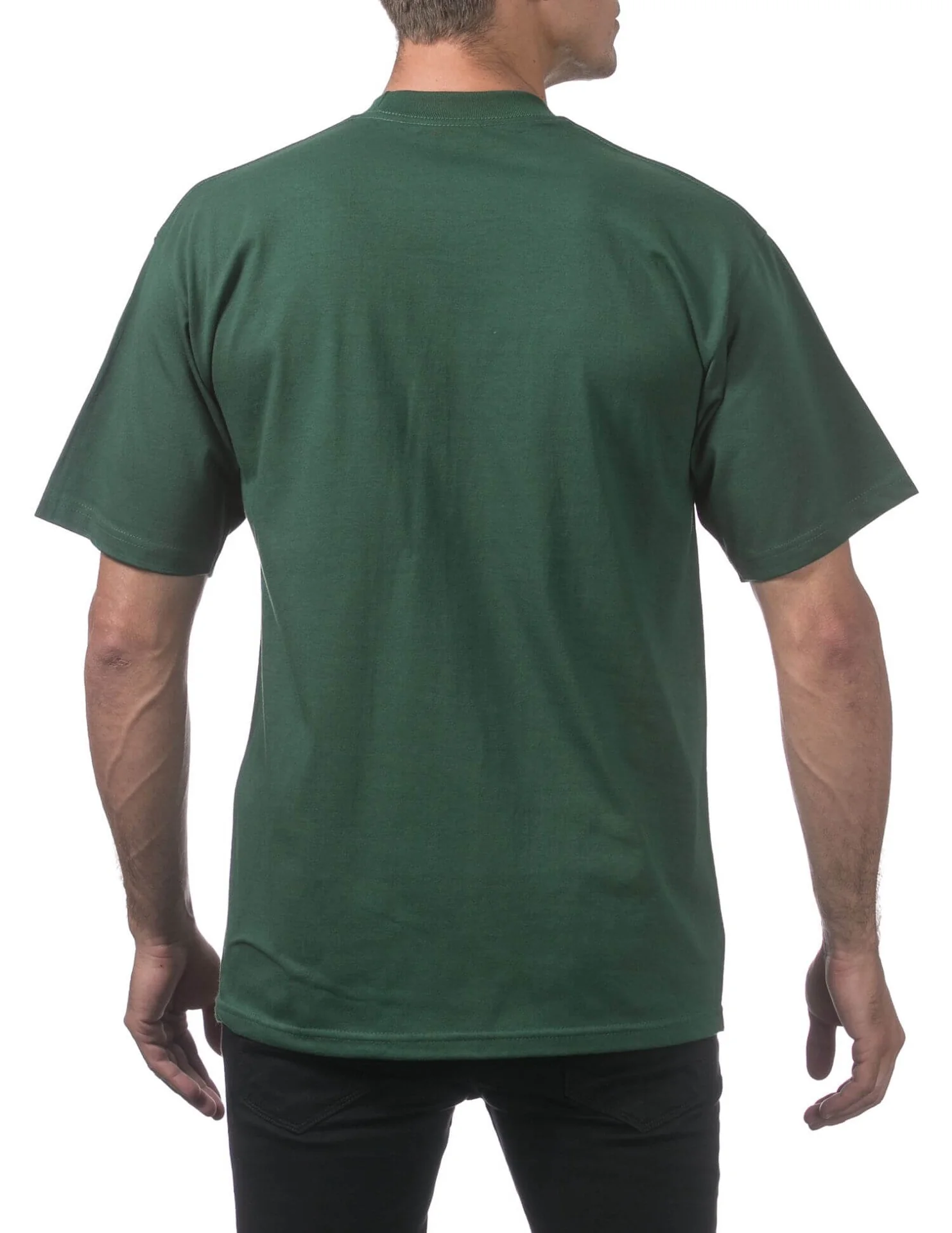 Pro Club Men's Heavyweight Short Sleeve Tee - FOREST GREEN - Image 5