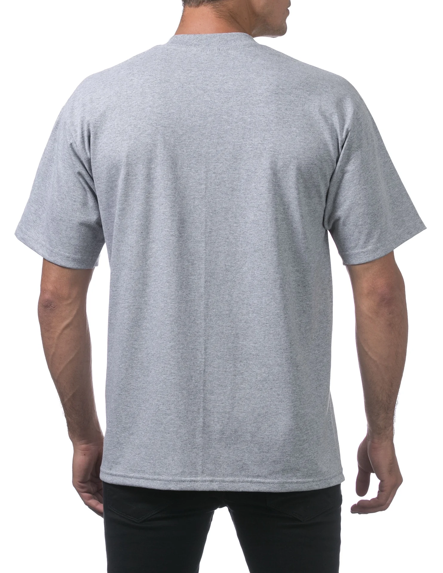Pro Club Men's Heavyweight Short Sleeve Tee - GRAY - Image 2