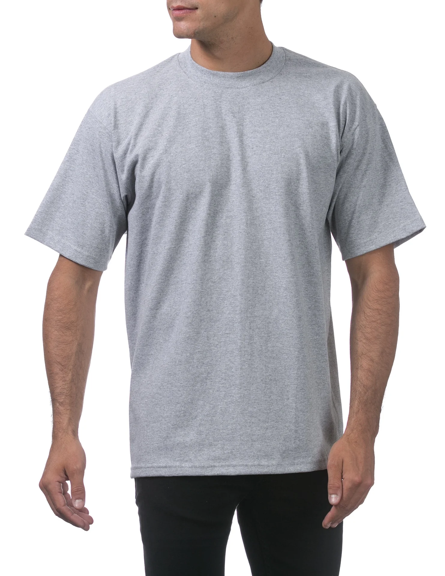Pro Club Men's Heavyweight Short Sleeve Tee - GRAY - Image 4