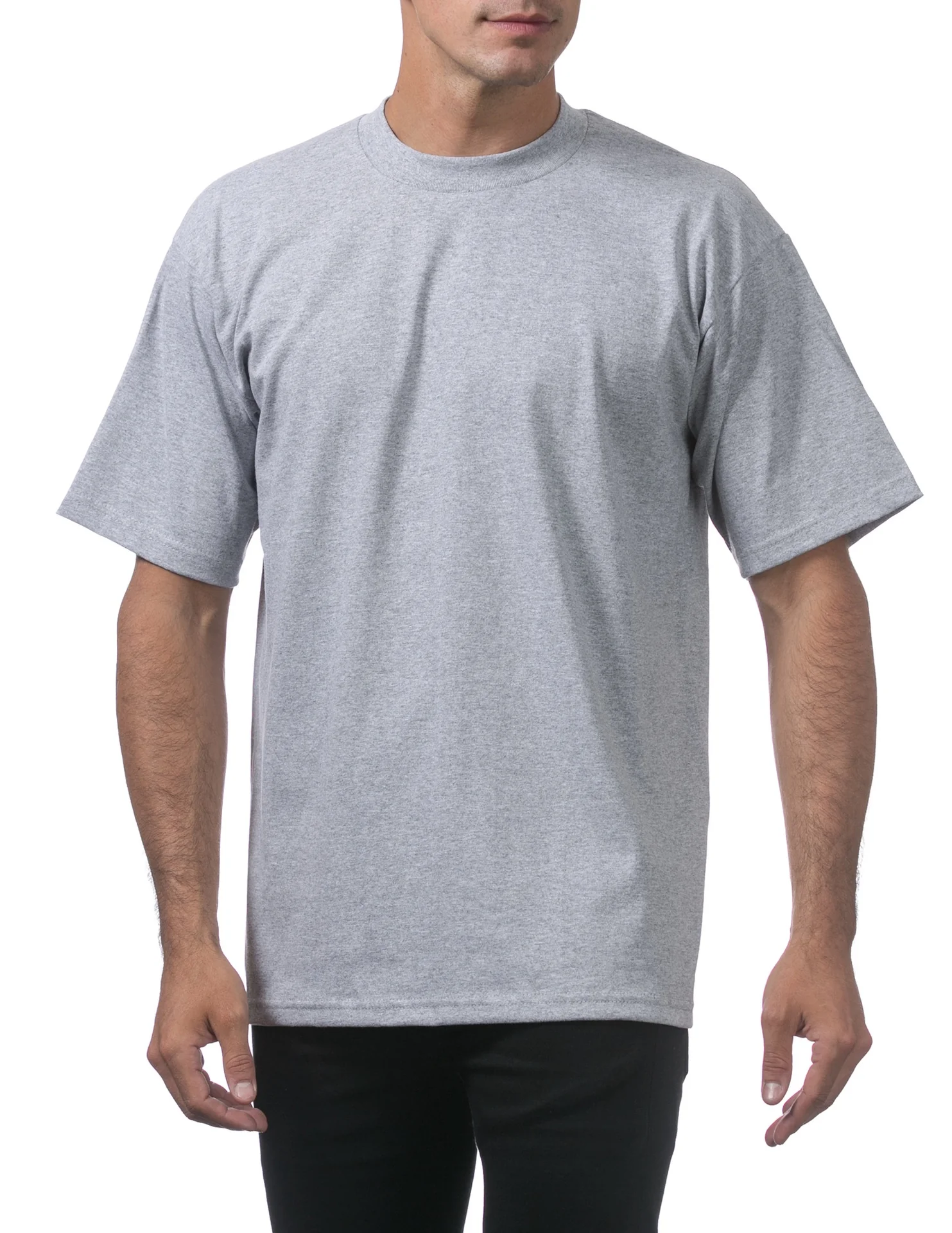 Pro Club Men's Heavyweight Short Sleeve Tee - GRAY - Image 5