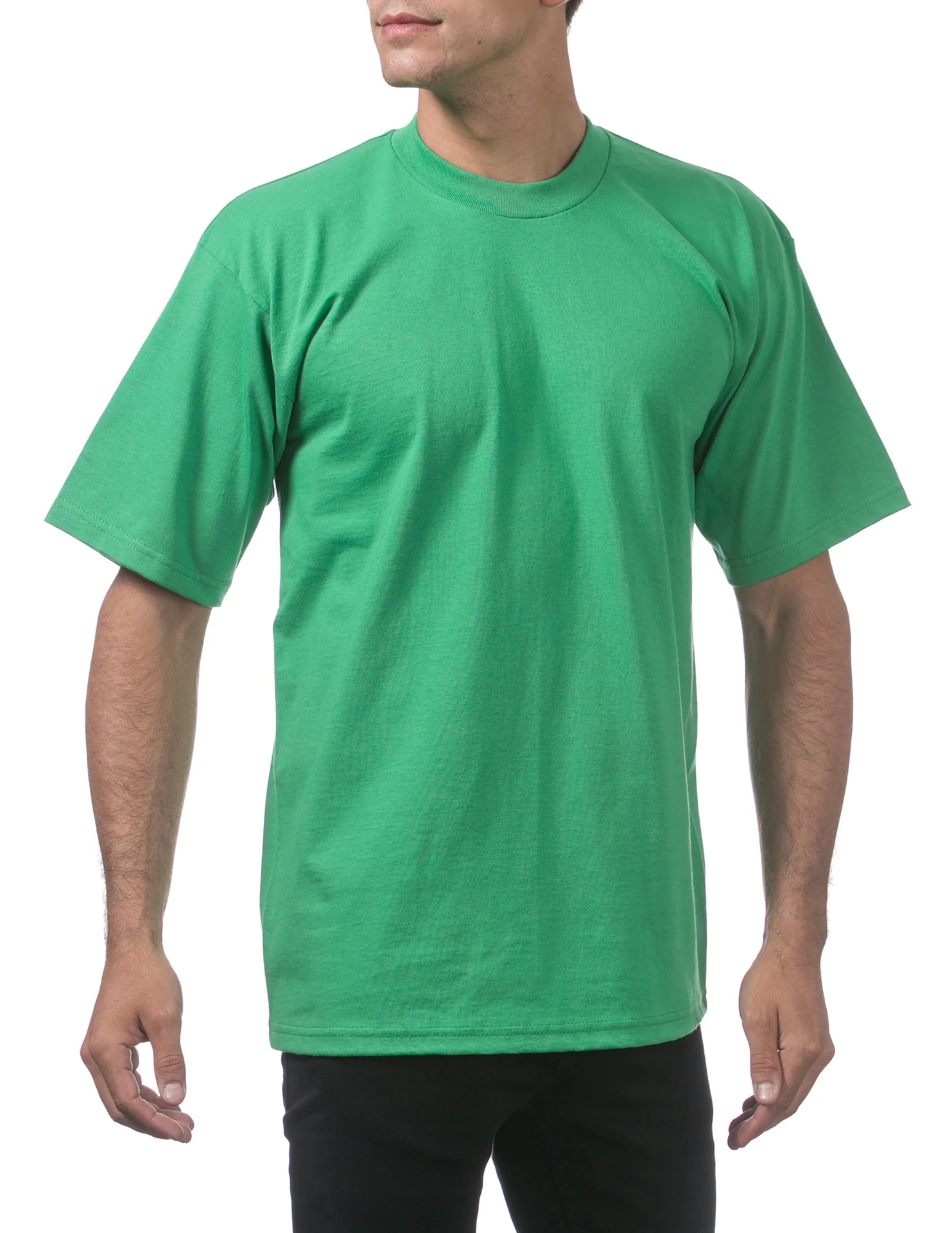 Pro Club Men's Heavyweight Short Sleeve Tee - KELLY GREEN - Image 4