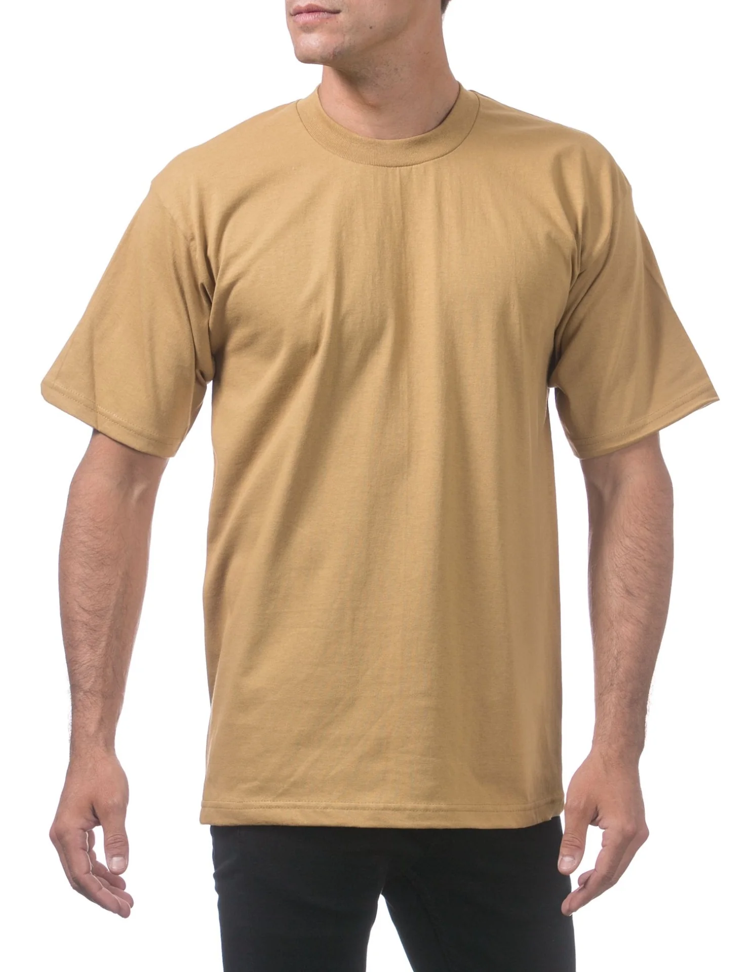 Pro Club Men's Heavyweight Short Sleeve Tee - MUSTARD - Image 3