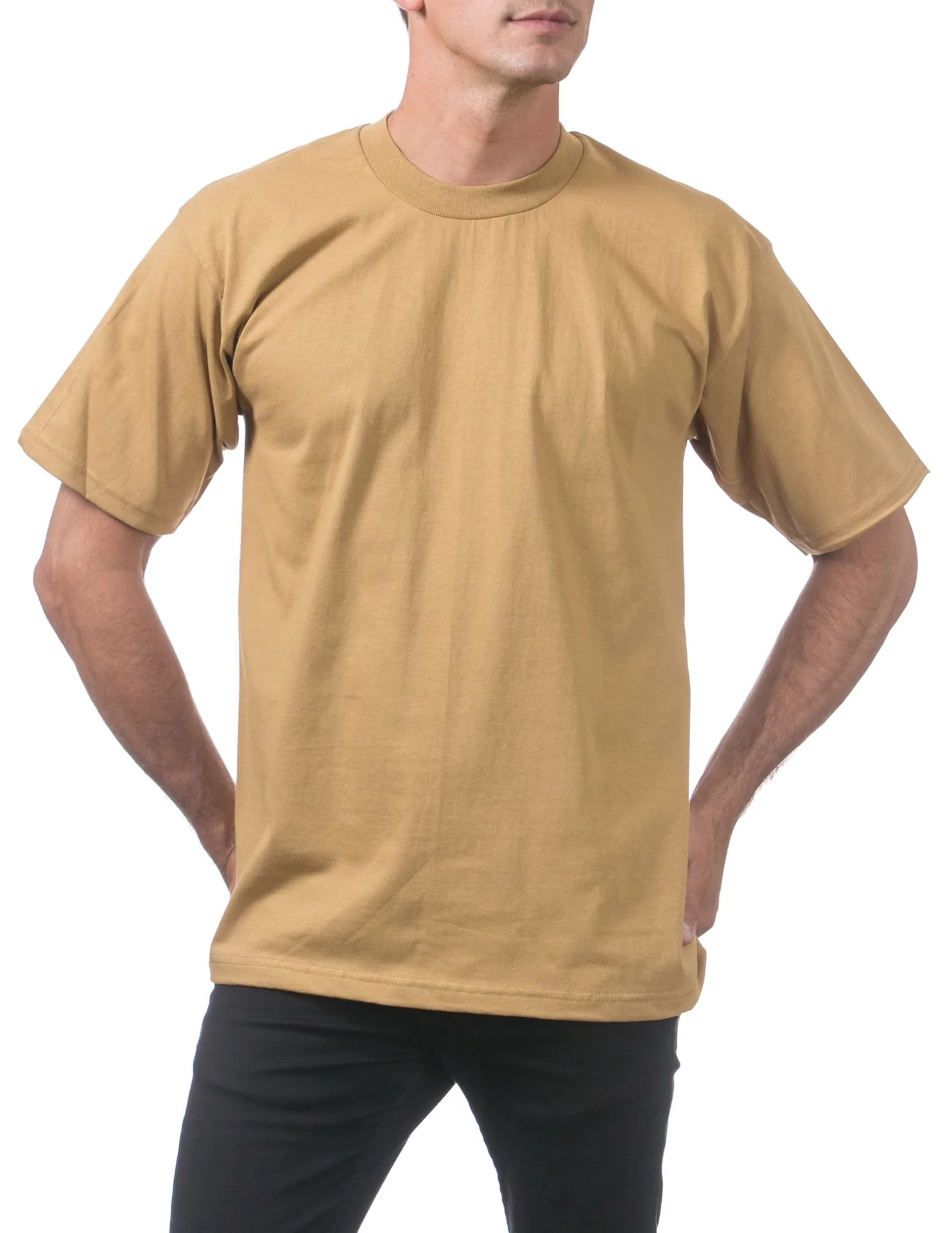 Pro Club Men's Heavyweight Short Sleeve Tee - MUSTARD - Image 5