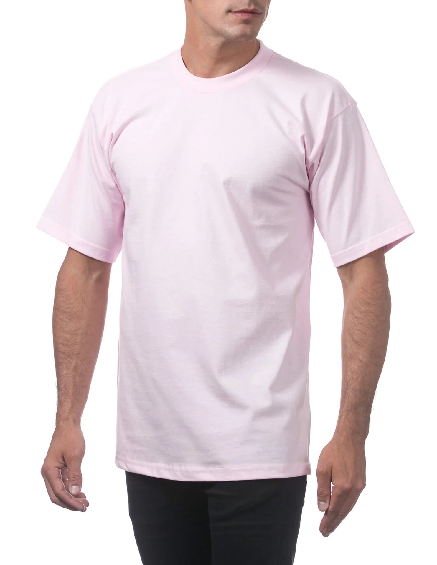 Pro Club Men's Heavyweight Short Sleeve Tee - PINK - Image 5