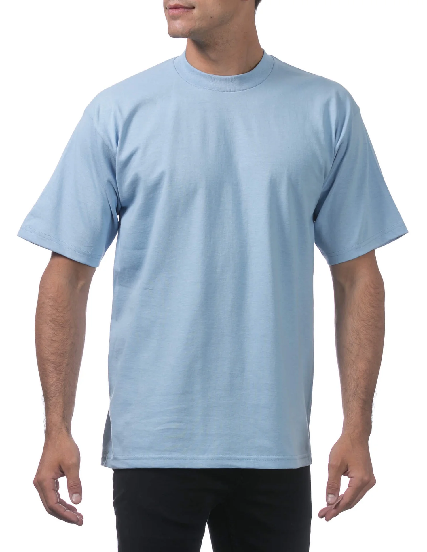 Pro Club Men's Heavyweight Short Sleeve Tee - SKY BLUE - Image 5
