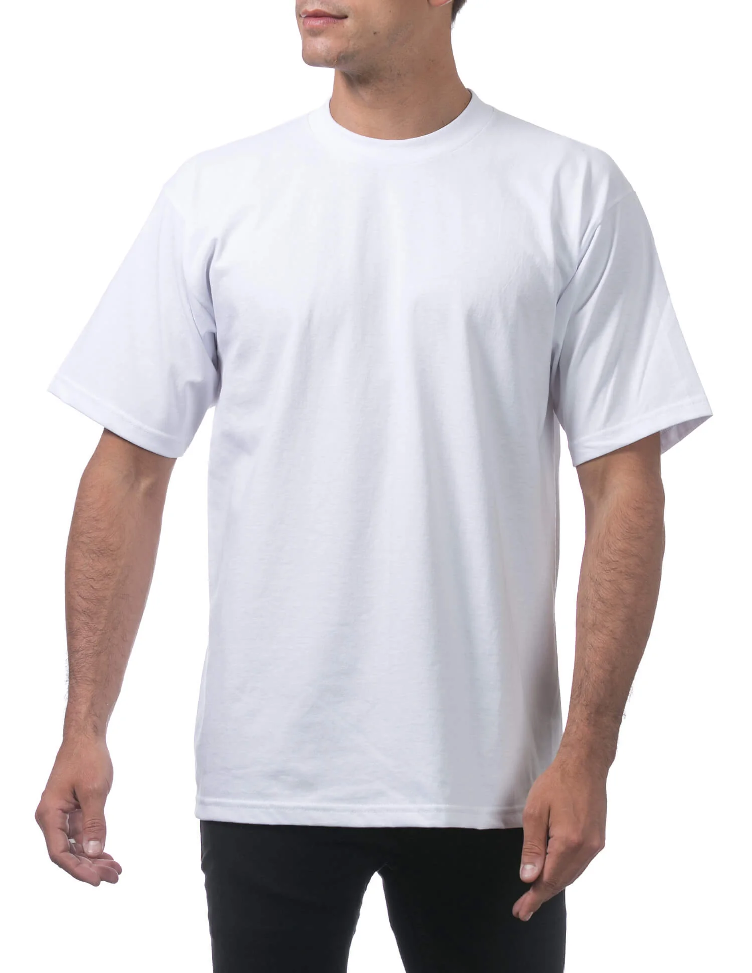 Pro Club Men's Heavyweight Short Sleeve Tee - WHITE - Image 3