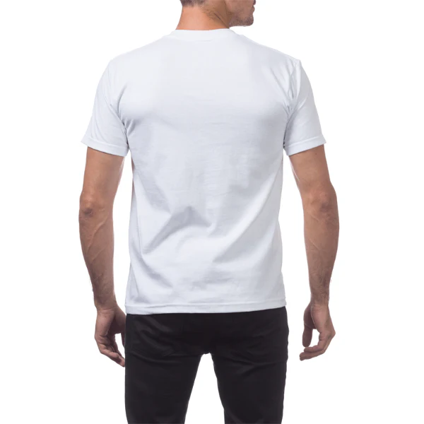 Pro Club Men's Heavyweight V-neck Tee - WHITE - Image 2