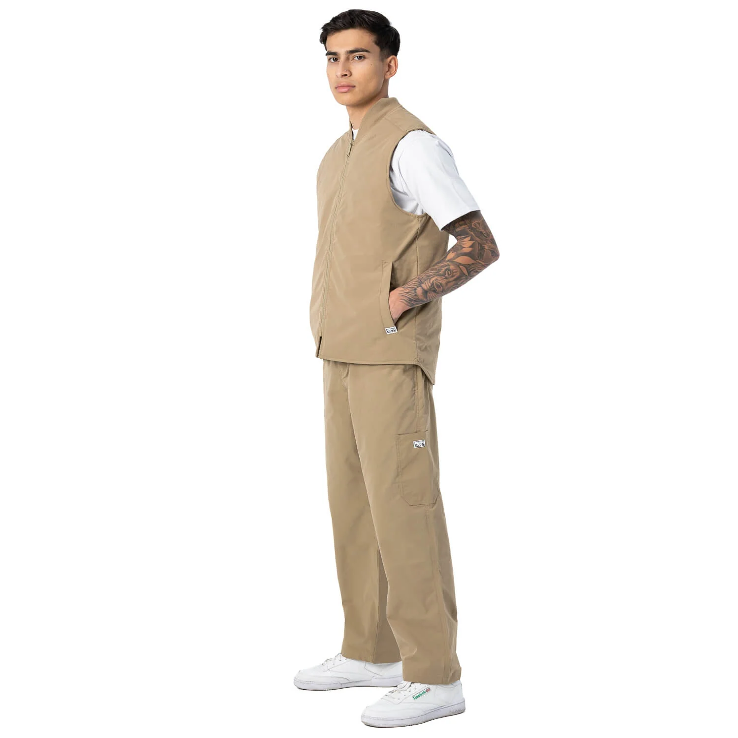 Pro Club Men's Heavyweight Work Vest - Khaki - Image 2