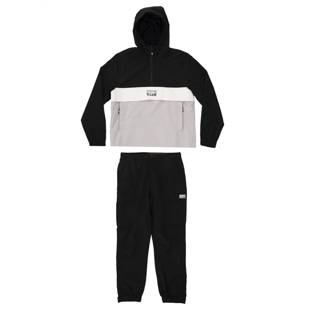 Pro Club Men's Nylon Anorak Pullover Jacket - Black/Gray - Image 4