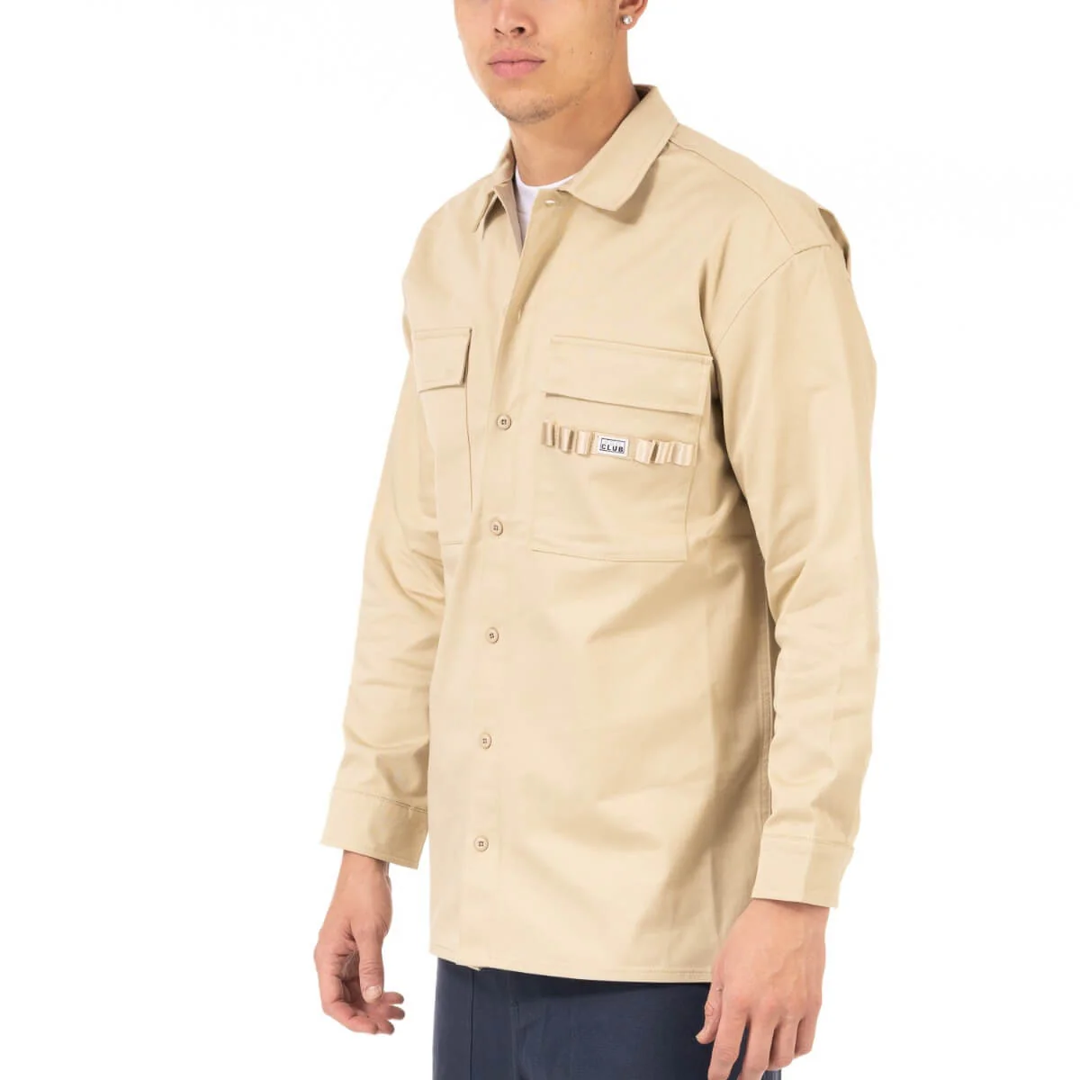 Pro Club Men's Workwear Mechanic's Long Sleeve Shirt - Khaki - Image 4