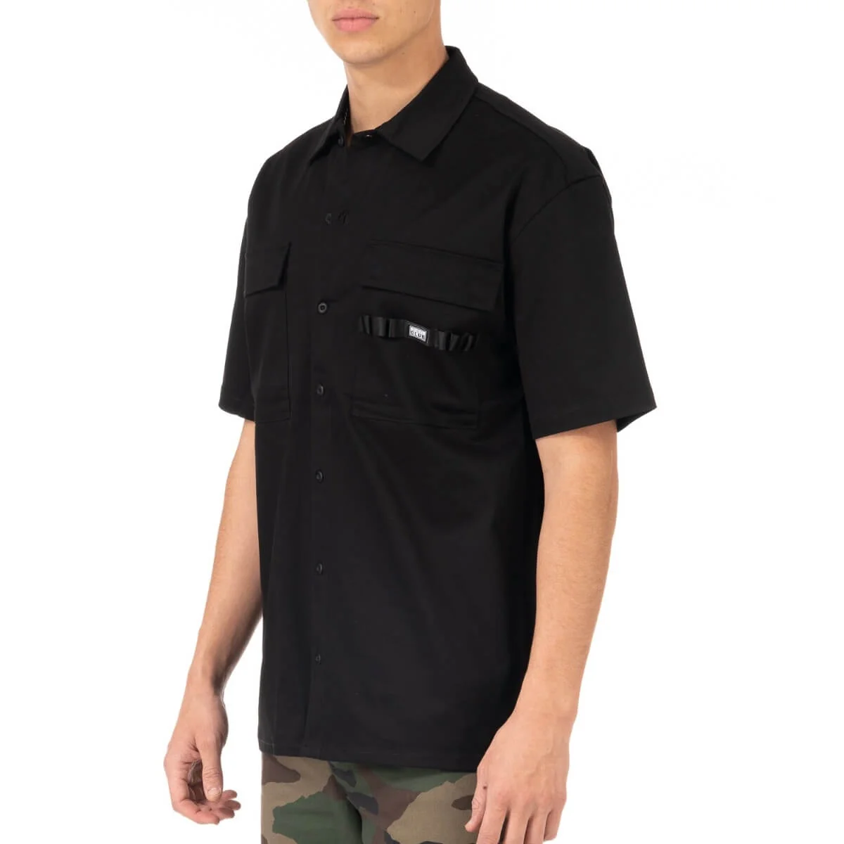 Pro Club Men's Workwear Mechanic's Short Sleeve Shirt - Black - Image 2