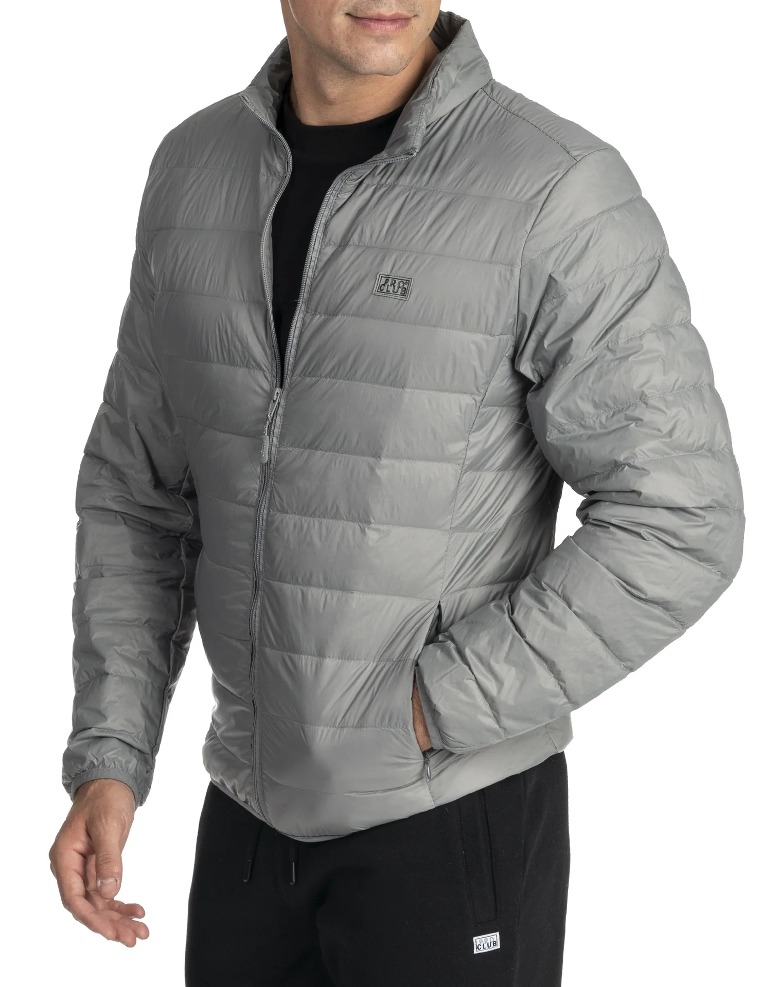 Pro Club Packable Lightweight Down Jacket - GRAY - Image 3