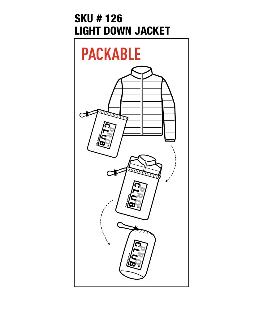 Pro Club Packable Lightweight Down Jacket - GRAY - Image 5